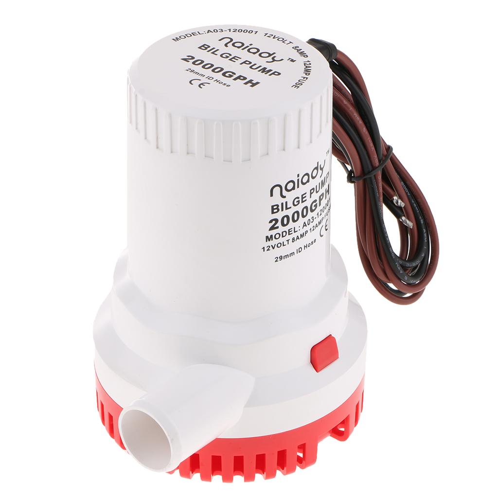 水中ビルジポンプ 12V 2000GPH 軽量プラスチック製 - Fishing Boat Bilge Pump のレビューと価格